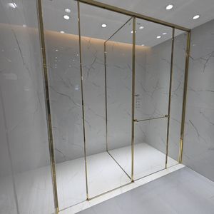Cabine de douche coulissante en aluminium de style européen avec verre trempé : <span class=keywords><strong>Porte</strong></span> coulissante professionnelle entièrement fermée <span class=keywords><strong>pour</strong></span> hôtels - Product Image 4