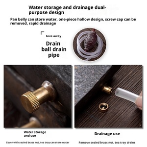 Soporte de Tetera de Cerámica de Lujo Estilo Chino con Esmalte Dorado, Bandeja de Cerámica Rústica de Tamaño Pequeño, Doble Uso para Recoger Agua - Product Image 4