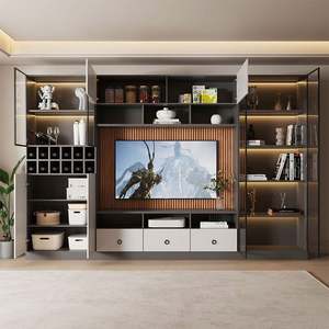 Modern Luxury LED TV Stand for Living Room Apartment Hotel Wall <b>Mounted</b> Floating Cabinet Wooden Furniture <b>with</b> <b>Projector</b> Space - Product Image 4