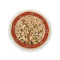 Tapis rond doux en modal, motif Arbre de Vie, couleur crème, diamètre 1m, pour salon, vente en gros