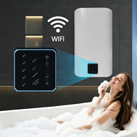 Calentador de Agua Eléctrico de Doble Tanque con Recubrimiento de Esmalte, de 30L a 100L, Plano, Vertical, Ultrafino, con Pantalla Táctil y Capacidad WiFi Opcional