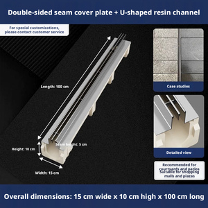 Ces canaux de drainage linéaires en résine, très populaires, offrent une grande capacité de drainage et un aspect esthétiquement discret. - Product Image 2