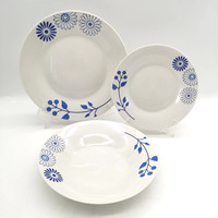 Service de table en grès 16 pièces, design minimaliste avec motifs, pour restaurant et usage domestique, vaisselle de mariage, prix usine