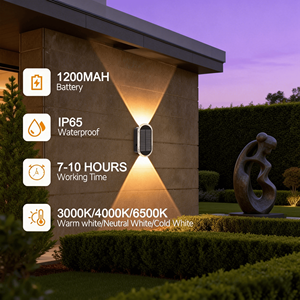 Lámpara Solar de Pared al por Mayor, Regulable, LED con Luz Arriba y Abajo, 3 Modos, Impermeable, Blanco Cálido/<span class=keywords><strong>Neutro</strong></span>, Aplique de Pared para Jardín, Balcón, Valla - Product Image 2