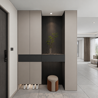 Meuble à chaussures contemporain avec rangement intégré et banc pratique, organisation soignée, solution personnalisée pour l'entrée d'un appartement