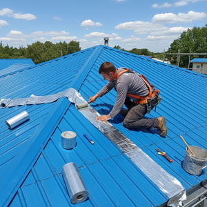 Ruban adhésif en caoutchouc butyle et aluminium noir/bleu, mastic butyle pour isolation des toitures, des tuyaux et des installations (IG) – Approvisionnement direct de la base de production - Product Image 1