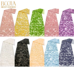 Ткань BOJIA: африканское кружево, вышитое бисером, сетчатое, для свадебных и праздничных нарядов, средней плотности, в наличии, полиэстер, с пайетками - Product Image 2