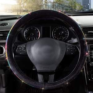 أغطية عجلة القيادة المرصعة بالكريستال الملون اللامع بألوان قوس قزح - Product Image 5