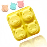 Offre Spéciale ours forme de qualité alimentaire Silicone gâteau moule haute qualité dessin animé conception facile démoulage four sûr chine gâteau outil