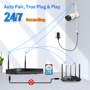 Hiseeu Two Way Audio H.265 8CH <b>Wireless</b> NVR Kit 5MP CCTV Camera <b>System</b> HD Waterproof P2P Outdoor Wifi Set WNKIT-4HB315 <b>Wireless</b> - Product Image 5