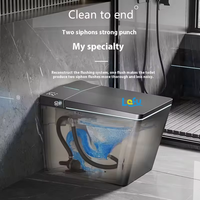 WC intelligent électrique noir en céramique, sans réservoir, avec bidet intégré, chauffant, de forme carrée