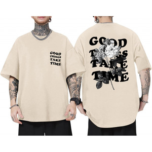 Camisetas Gráficas Vintage de Talla Europea Hechas a Medida para Hombre, Camiseta Floral Extra Grande - Product Image 2