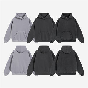 Sweat à capuche d'hiver 400Gsm Broderie unie French Terry Fabricant Hoodie Acid Wash Oversized Hoodie pour hommes - Product Image 5