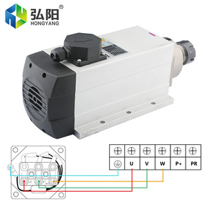 <span class=keywords><strong>Moteur</strong></span> de <span class=keywords><strong>broche</strong></span> électrique HQD modèle GDF60-18Z/6.0 6.0KW 18000RPM avec mandrin ER32, refroidissement par air et roulement - Product Image 5
