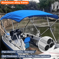 Bâche de protection solaire imperméable en toile, bateau pneumatique commercial à 2 arceaux en aluminium, tente de bateau de pêche gonflable