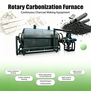 Four de carbonisation rotatif continu pour la fabrication de charbon de bois 40kW 380V en acier au carbone haute automatisation scellé - Product Image 1