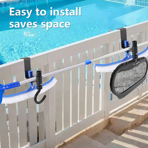 Soporte Metálico Organizador <span class=keywords><strong>para</strong></span> Herramientas de Limpieza de Piscinas, Gancho <span class=keywords><strong>para</strong></span> Valla, Colgador de Varillas, Paquete de 2, Estante de Almacenamiento - Product Image 5
