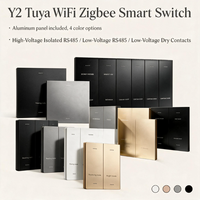 Interruttore a Muro Intelligente Y2 Tuya WiFi Zigbee in Alluminio CNC, Neutro e Fase, 16A Alta/Bassa Tensione, RS485, EU UK FR AU, per Casa Intelligente