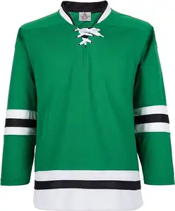 Custom Fashion Sewing Pattern School Team Short Sleeve Hoodie Colorful Uniform Stripe Socks Goalie Field Wear Ice Hockey Jersey