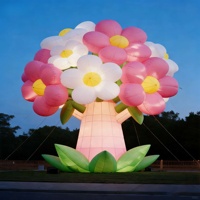 Bouquet de fleurs géant gonflable personnalisé pour la décoration, affichage floral gonflable pour mariage, événement, festival, publicité en centre commercial