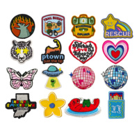 Patch promotionnel en gros thermocollant avec bordure Merrow large, patch brodé, accessoires pour vêtements et uniformes, patchs tissés brodés