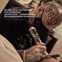 Pistolet de Tatouage Électrique Sans Fil Professionnel Ambition Soldier 2400 mAh avec Affichage Numérique, Machine à Stylo Rotatif pour Artistes et Body Art