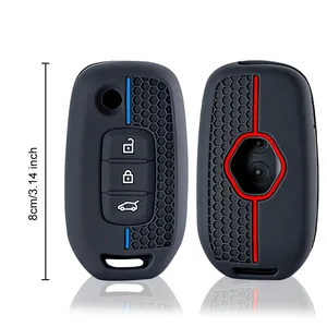 Étui de clé de voiture en silicone souple de qualité supérieure pour Renault Kwid 2023 Trafic Clio Kadjar Clio 5 Captur Arkana Sandero Stepway Logan <span class=keywords><strong>Twingo</strong></span> - Product Image 5