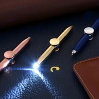 Nouveau Stylo Bille Anti-Stress Multifonctionnel LED avec Fidget Spinner et Gyroscope Rotatif en Métal, Personnalisable avec Logo