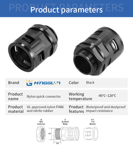 Rohs được phê duyệt màu xám PA M25 AD25 Nylon cách điện sóng ống dẫn linh hoạt phụ kiện đường ống ống dẫn & phụ kiện - Product Image 2