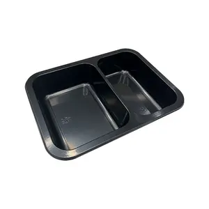HSQY Direct China CPET produttore vassoio per alimenti 20oz 25oz plastica nera CPET contenitori per alimenti aerei In microonde Ovenable
