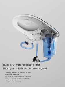 Couvercle de toilette intelligent mains libres à contour doux avec rinçage automatique au pied, barrière de mousse, radar vocal, séchage à chaud, filtration d'eau et parfum solide - Product Image 4