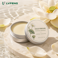 Parfum solide sans alcool Lotus 15g, baume parfumé de poche, emballage personnalisé, vente en gros, fabricant OEM
