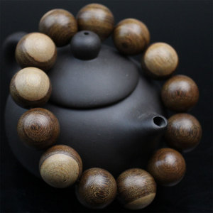 Pulsera de Sándalo Dorado con Cuentas Redondas de 12mm, Joyería Unisex para Ceremonias Religiosas, Estilo Étnico, Cuentas de Oración Coleccionables - Product Image 1