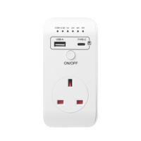 Cowell UD03 UK-Stecker Intelligente Zeitschaltuhr Steckdosensteuerung Automatische Abschaltung Programmierbarer Countdown-Timer-Schalter USB Typ-C CE/ROHS