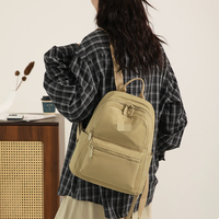 Sac à dos décontracté et léger en toile pour femme BSCI GRS, idéal pour les trajets quotidiens, les voyages et l'école, en nylon imperméable pour le commerce international