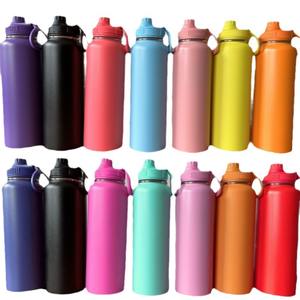 Botella Deportiva Rosa de 18/25/32/40 oz, Doble Pared, Acero Inoxidable, Aislada al Vacío, Reutilizable, con Tapa de Color - Product Image 4