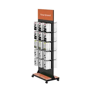 Custom Retail Store Loja Acessórios de suspensão do telefone celular móvel Display Rack Metal Shelf Board Unit Stand com ganchos