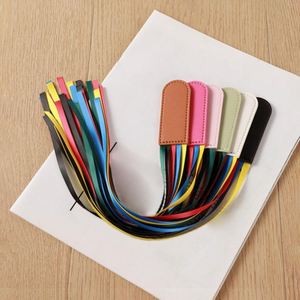 Bible Ribbon <b>Bookmark</b> Artificial Leather Multiple Page Marker with 5 Color Ribbons Perfect Gifts for Teacher Student - Product Image 2