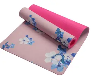 Hot Selling High Quality Eco Friendly Custom Printed logo Natural Vegan Suede Rubber Foldable Yoga Mat For Yoga Exercise