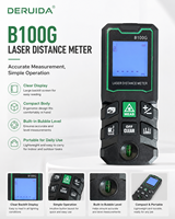 Télémètre laser numérique DERUIDA, 50/70/100/120M, télémètre laser portable avec niveau à bulle horizontal