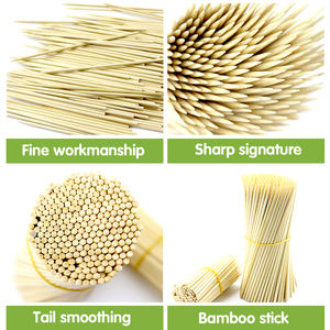 Bâtons de barbecue en bambou, grands bâtons de bambou pour barbecue, brochettes en bambou, 40 cm de long, bâtonnets de barbecue en bambou pour hot-dogs - Product Image 2