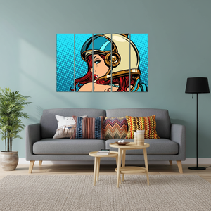 Modern <b>Wall</b> Decor: Printed <b>Canvas</b> of Pop <b>Art</b> Astronaut Woman,SET OF 5 <b>CANVAS</b> - Product Image 3