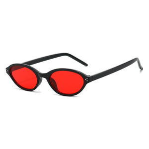 Lunettes <span class=keywords><strong>de</strong></span> soleil rétro ovales fines œil <span class=keywords><strong>de</strong></span> chat avec triple rivet, protection UV400, style vintage années 90, pour femmes et hommes, monture PC, vente en gros, personnalisables - Product Image 4