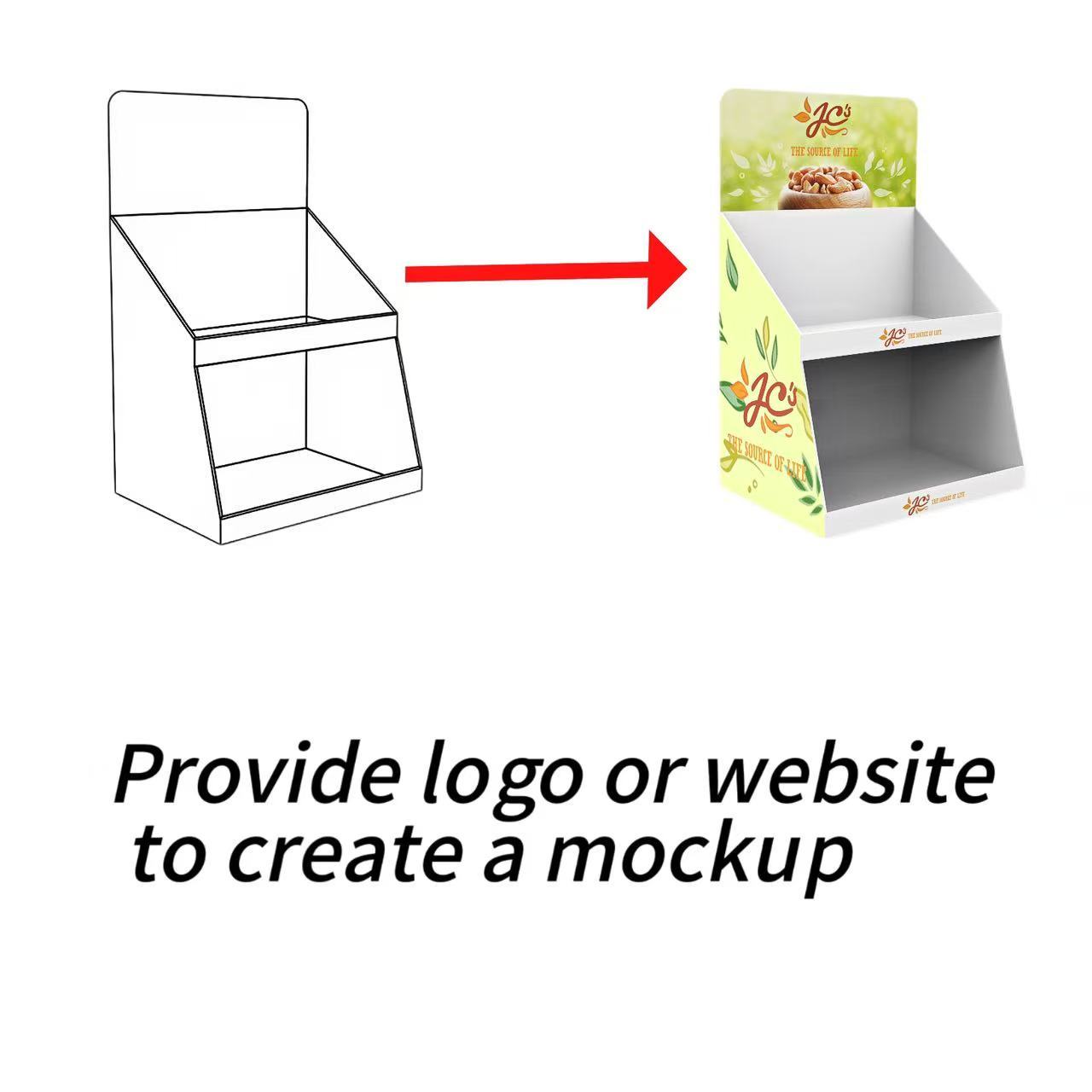 Apache Custom Paperboard Nut Display Stand Racks for Convenience Store Supermarket Snack Retail Store 2 Tier POS Wholesale OEM — view 3