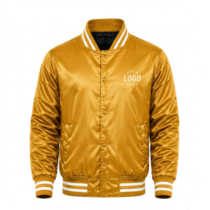 High Quality Factory Satin <b>Jacket</b> Wholesale Lightweight Milk Silk Satin Outerwear Full <b>Pilot</b> Custom Satin Varsity <b>Jacket</b> for Men - Product Image 1