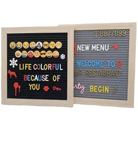 Hoge Kwaliteit 10X10 Inch Home Decor Hout Teken Board Verwisselbare Letters Houten Frame Eerste Dag Van School Board vilt Brief Boards