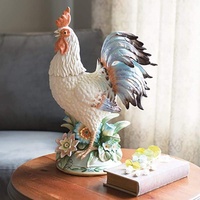Décoration de jardin antique chinois personnalisé Pièce maîtresse Figurines de coq en céramique