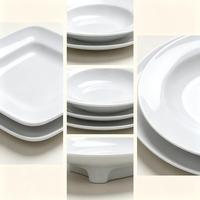Nouvelles assiettes et bols en céramique modernes, luxueuses et durables, en porcelaine blanche, pour la maison