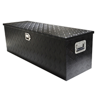 Boîte à outils pour camion en aluminium noir, étanche et verrouillable