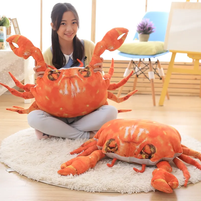 Wholesale cute simulation crab marine animal plush toys gifts filled pillow puzzle toys